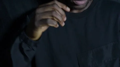 A black man shaking his right fist Stock Footage 277436408