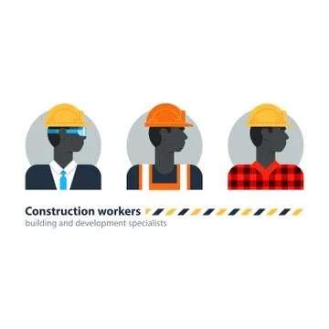 Black man, side view construction worker, labor force, contractor occupation  스톡 일러스트