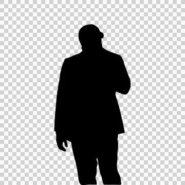 Black man silhouette. Business man profile silhouette isolated vector Stock Illustration
