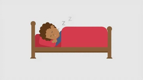 Black Man Sleeping in Bed Stock Footage 205062572