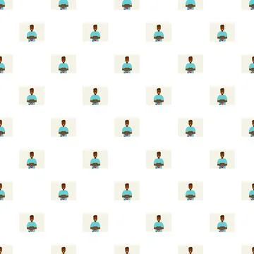 Black man smiling repeated pattern background 库存插图