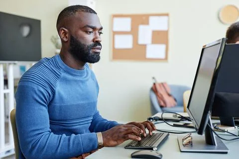Black Man As Software Developer 스톡 사진