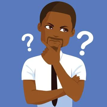 Black Man Thinking Stockillustratie