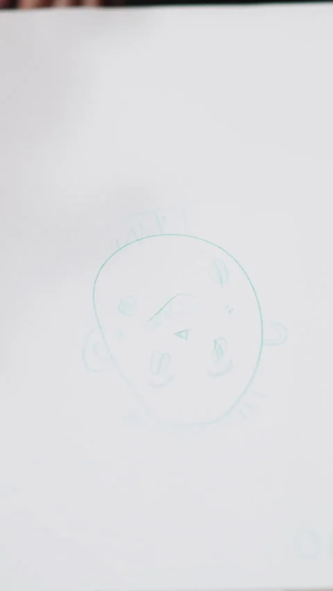 Black man tutor draws doubting face learn emotions with girl Stock Footage 309893466