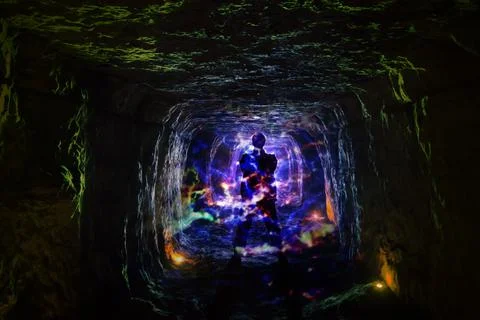 Black man in the underworld Stock-Fotos