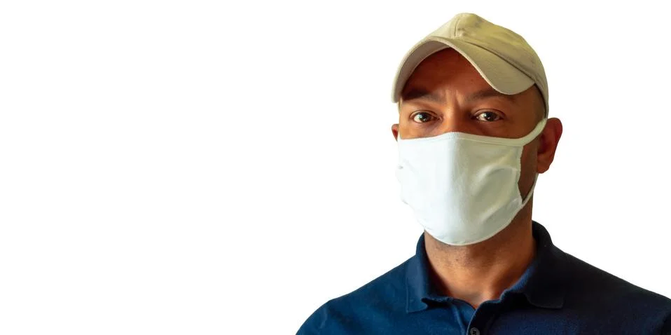 A black man wearing a face mask for public health Stock Photos