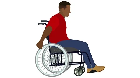 Black Man in Wheelchair. Stock Footage 111149593