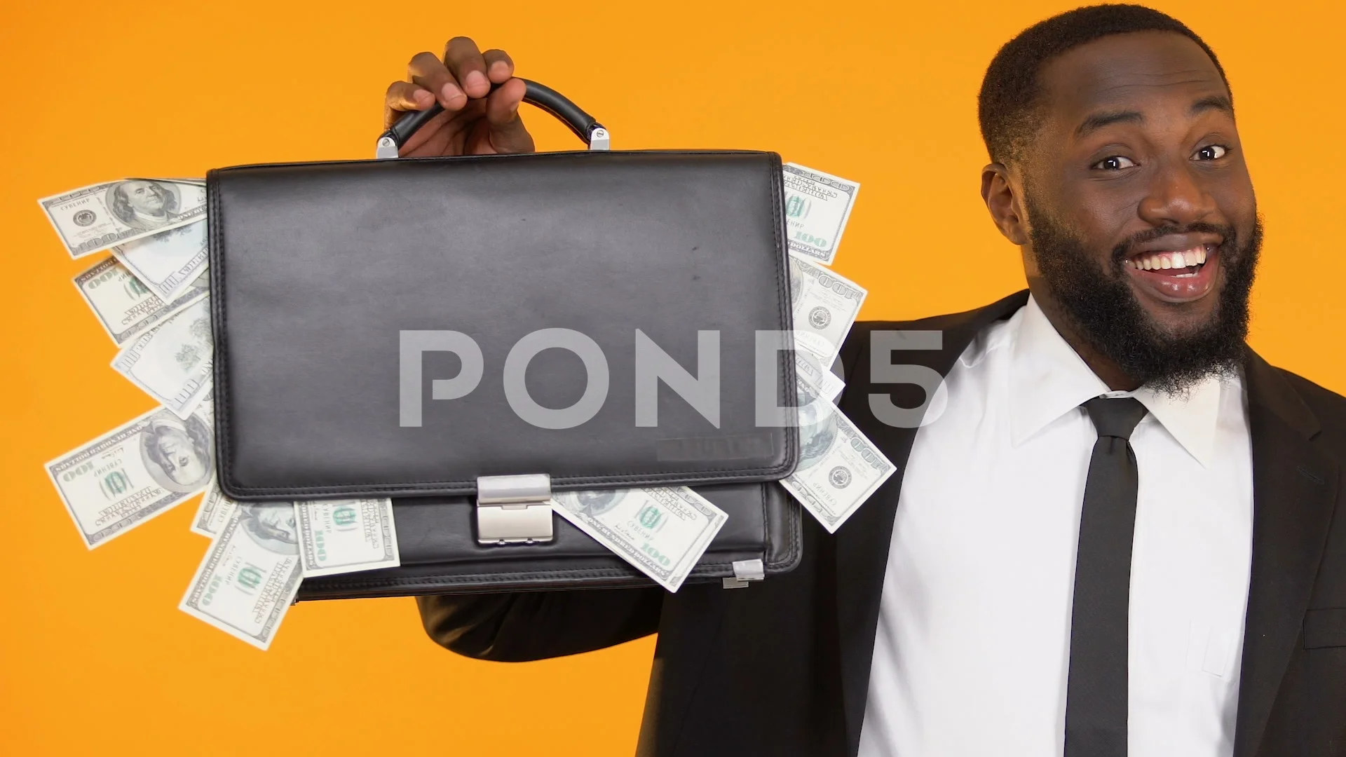 Man Holding Bag Full Of Money Concept Of Stock Footage SBV