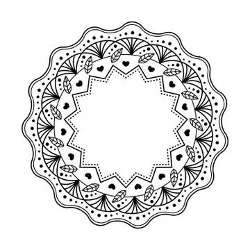 Black Mandala isolated on white background. Oriental circle patt Stock Illustration