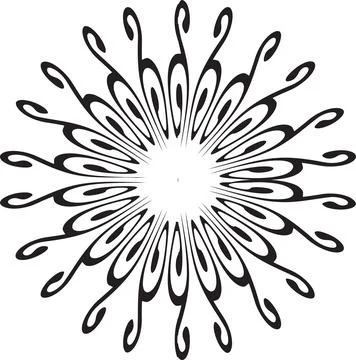 Black mandala isolated on a white background Stock Illustration