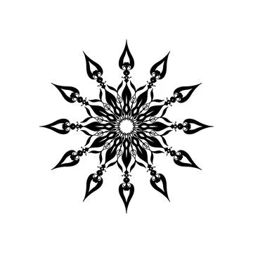 Black Mandala Ornament vector Stock Illustration