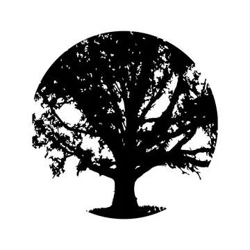 A black mango tree silhouette vector illustration, coconut tree  vector art, Stock Illustration