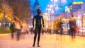The black mannequin standing in a people crowd in the street. time lapse 4k or 4k+ Resolution