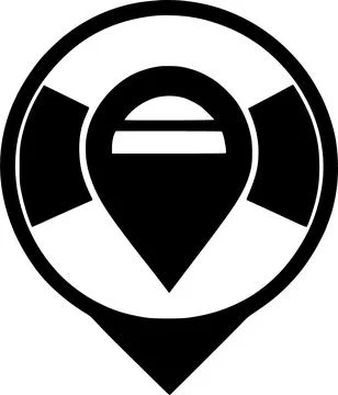 Black map arrow presentment icon, simple look for signal flat design vector Ilustración de archivo