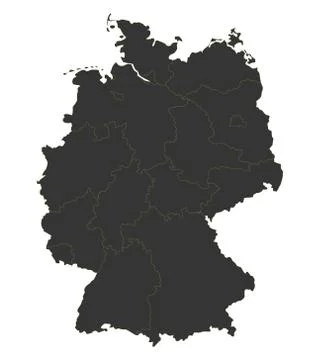 Black map of Germany Stock Illustration