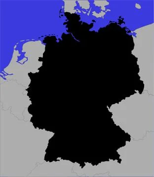 Black map of Germany Stock Illustration