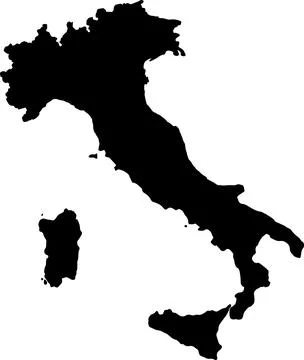 Black Map of Italy Stock Illustration