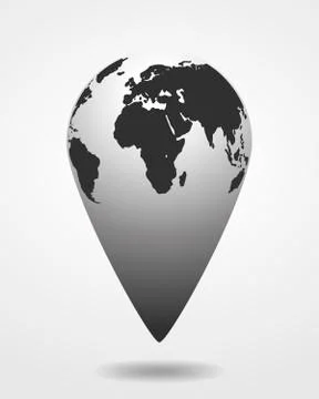 Black map marker - vector illustration. Stock Illustration