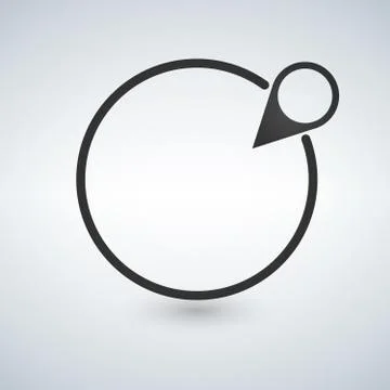 Black map pin and circle, gps tracking button, coordinates location position  Illustrazione stock