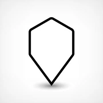 Black map pin flat location sign hexagon icon Stock-Illustration