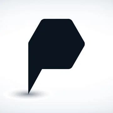 Black map pin flat location sign hexagon icon Stock Illustration