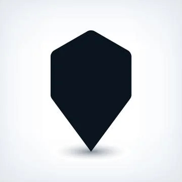 Black map pin flat location sign hexagon icon 스톡 일러스트