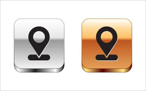 Black Map pin icon isolated on white background. Navigation, pointer, location 스톡 일러스트