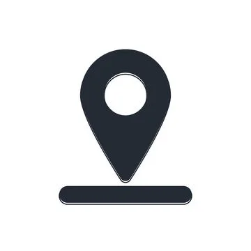 Black Map pin icon isolated on white background. Navigation, pointer, locat.. Stock Illustration