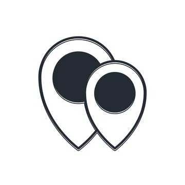 Black Map pin icon isolated on white background. Navigation, pointer, locat.. 스톡 일러스트