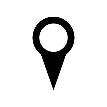 Black map pin icon. Vector. Stock Illustration