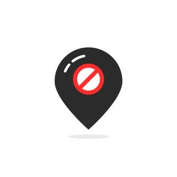Black map pin like offline Stock Illustration