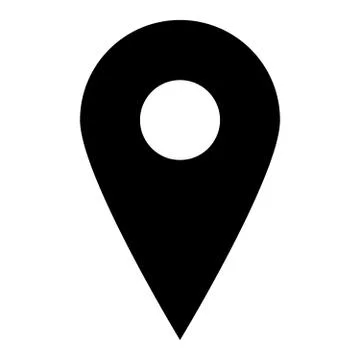 Black map pointer. Simple flat vector icon Stock Illustration