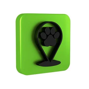 Black Map pointer with veterinary medicine hospital, clinic or pet shop for.. Illustrazione stock
