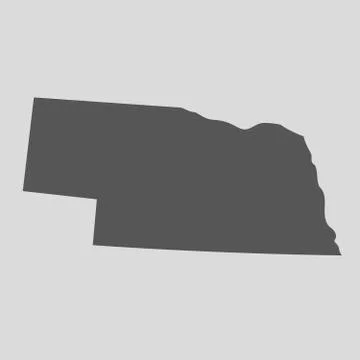 Black map state Nebraska - vector illustration. Stock Illustration