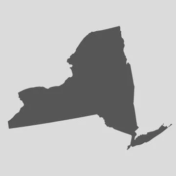 Black map state New York - vector illustration. Stock Illustration