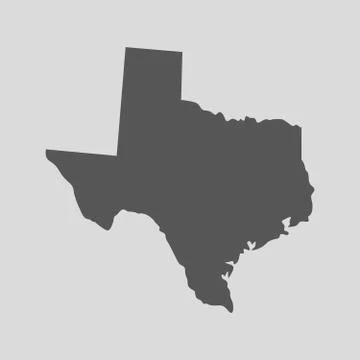 Black map state Texas - vector illustration. 스톡 일러스트