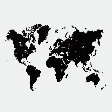 Black map of the world vector Stock-Illustration