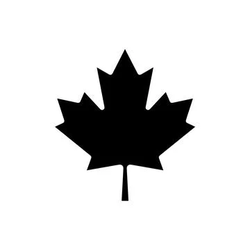 Black maple leaf silhouette icon isolated on white background Stock Illustration