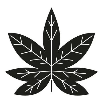 Black maple leaf silhouette with white veins Stock Illustration