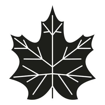 Black maple leaf vector icon symbolizing canada Stock Illustration