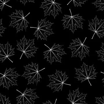 Black maple seamless background Stock Illustration