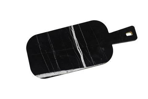 Black Marble Cutting Board With Handle — Elegant Rectangular Marble Serving Boar Stock Photos