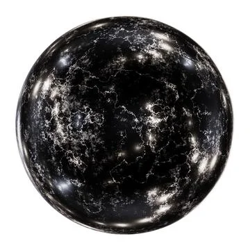 Black marble or granite sphere isolated on white イラスト素材