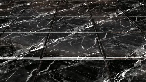 Black Marble Tiles, Background, Reflection, Unique Design, Exclusive Stock Footage 294202293