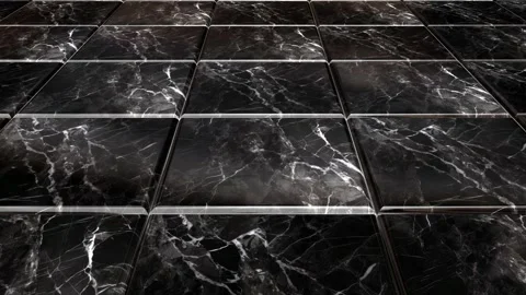 Black Marble Tiles, Background, Unique Design, Reflection, Exclusive Stock Footage 294202256