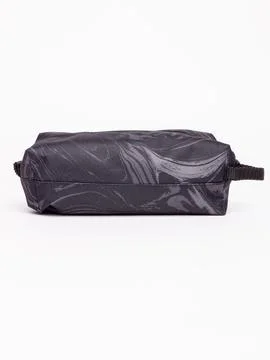 Black marbled toiletry bag front view Stock Photos