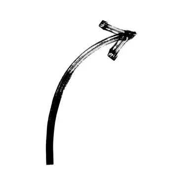 Black marker arrow pointing right direction. black png arrow isolated on white Stock Illustration
