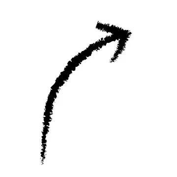 Black marker arrow pointing right direction. black png arrow isolated on white Stock Illustration
