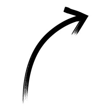Black marker arrow pointing right direction. black png arrow isolated on white Stock Illustration