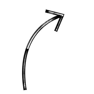 Black marker arrow pointing right direction. black png arrow isolated on white Stock Illustration